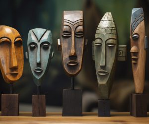 handcrafted-wooden-decorative-masks-sculpture