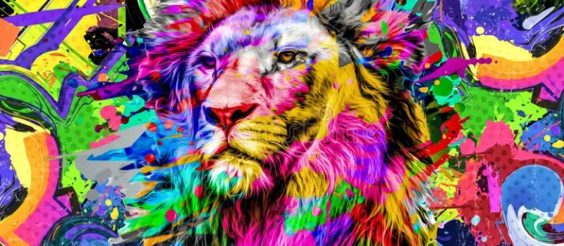 ilustração-criativa-abstrata-com-leão-colorido-cor-preta-de-190846410